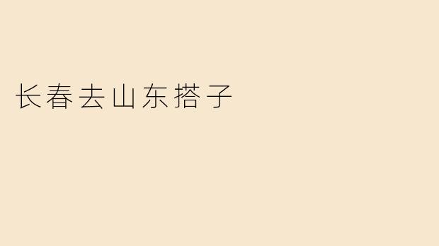 长春去山东搭子