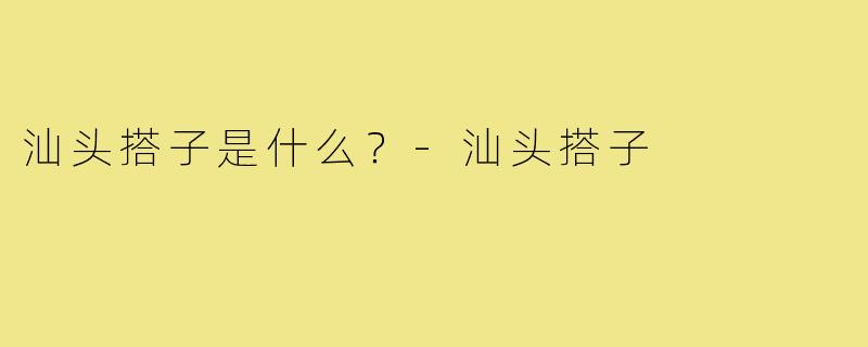 汕头搭子是什么？