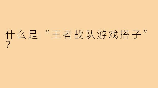什么是“王者战队游戏搭子”？  