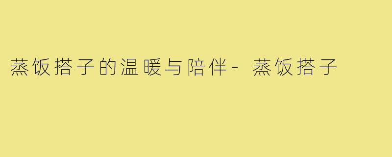 蒸饭搭子的温暖与陪伴-蒸饭搭子