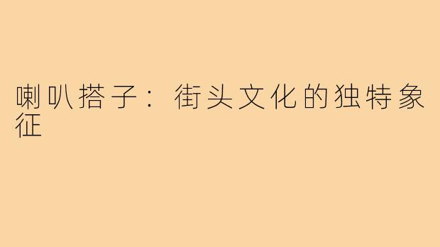喇叭搭子：街头文化的独特象征