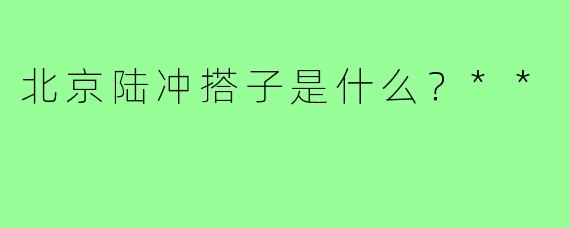 北京陆冲搭子是什么?**