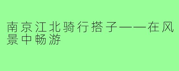 南京江北骑行搭子——在风景中畅游