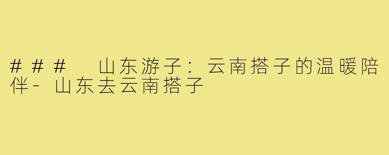 ### 山东游子：云南搭子的温暖陪伴-山东去云南搭子