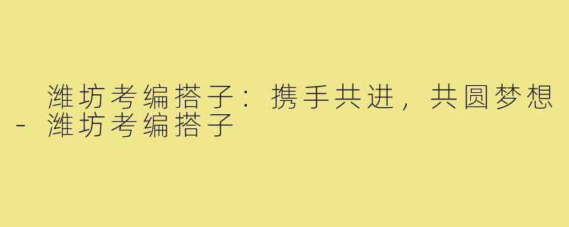  潍坊考编搭子：携手共进，共圆梦想-潍坊考编搭子