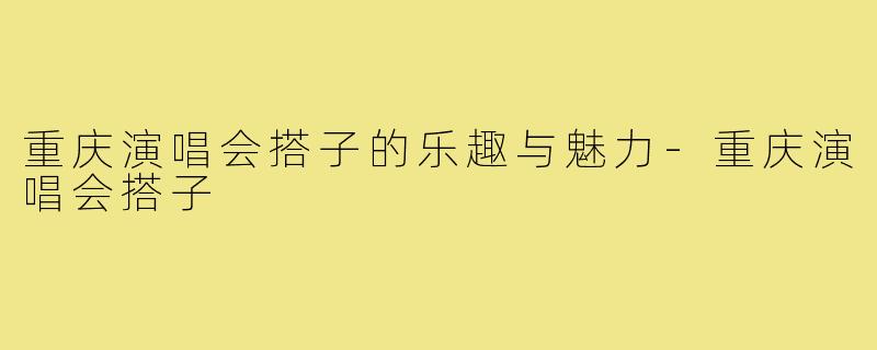 重庆演唱会搭子的乐趣与魅力-重庆演唱会搭子