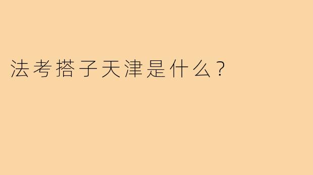 法考搭子天津是什么？