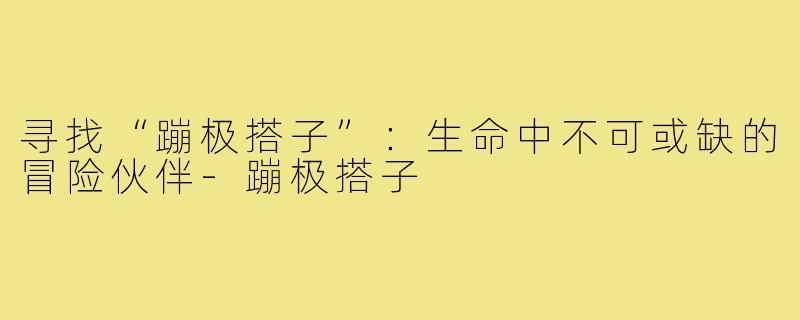 寻找“蹦极搭子”:生命中不可或缺的冒险伙伴-蹦极搭子