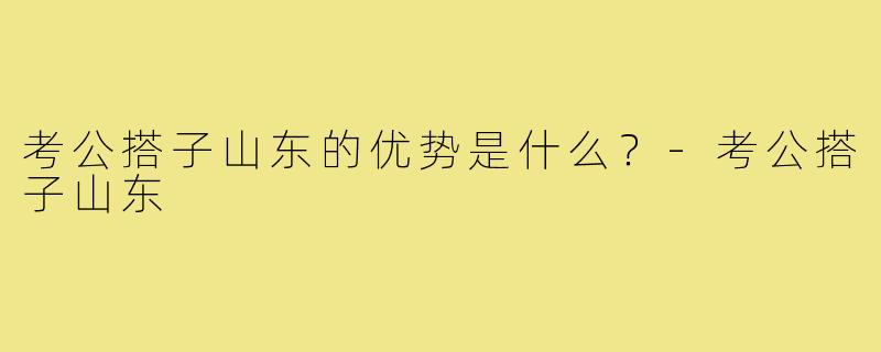 考公搭子山东的优势是什么？