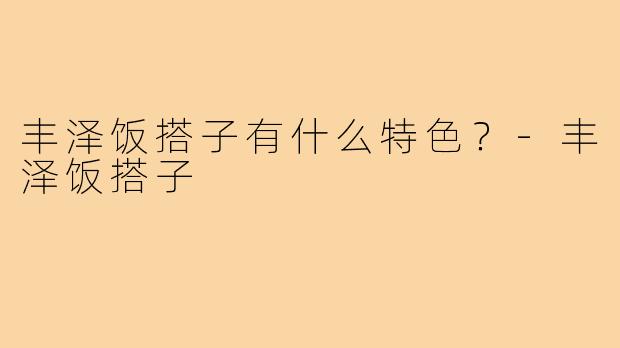 丰泽饭搭子有什么特色?-丰泽饭搭子