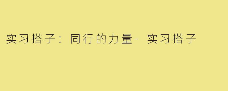 实习搭子：同行的力量