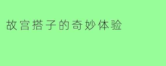 故宫搭子的奇妙体验