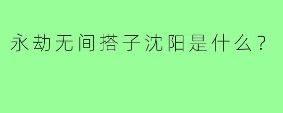永劫无间搭子沈阳是什么?
