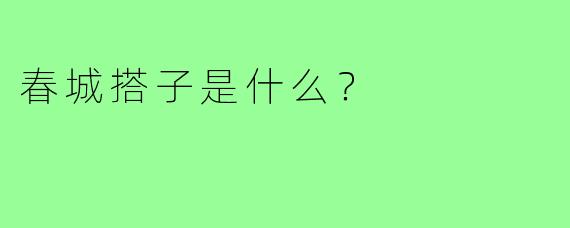 春城搭子是什么?