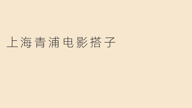 上海青浦电影搭子
