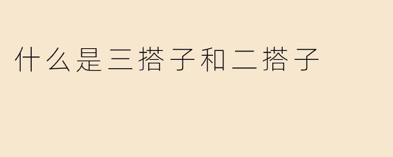 什么是三搭子和二搭子