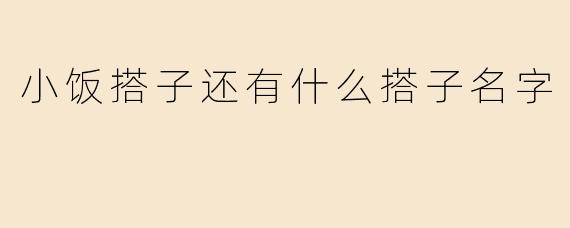 除了“小饭搭子”之外，还有哪些有趣的搭子名字呢？  