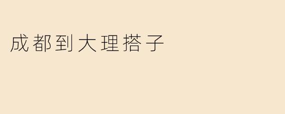成都到大理搭子