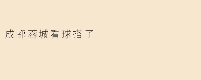 成都蓉城看球搭子