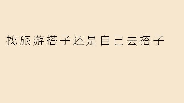 找旅游搭子还是自己去搭子