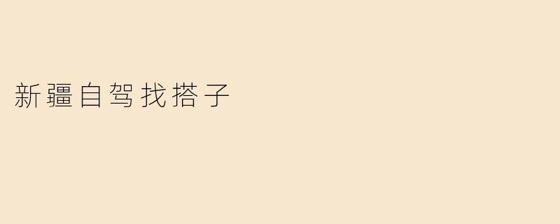 新疆自驾找搭子