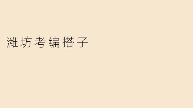 潍坊考编搭子