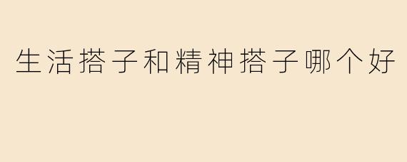 生活搭子和精神搭子哪个好
