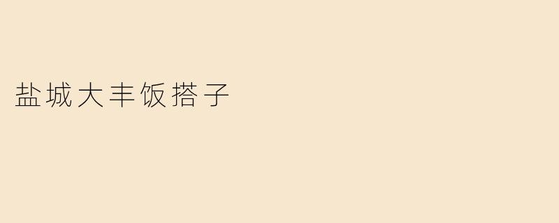 盐城大丰饭搭子