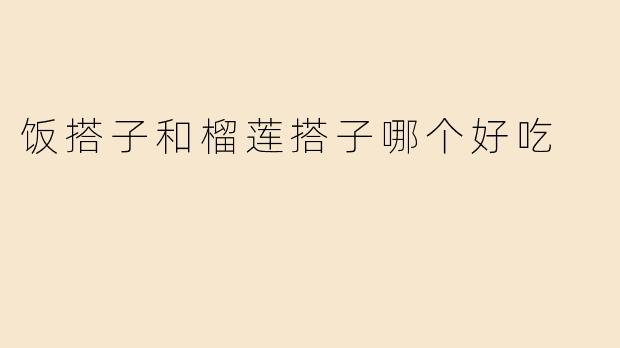饭搭子和榴莲搭子哪个好吃