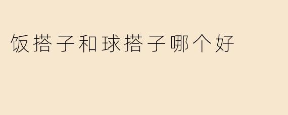 饭搭子和球搭子哪个好