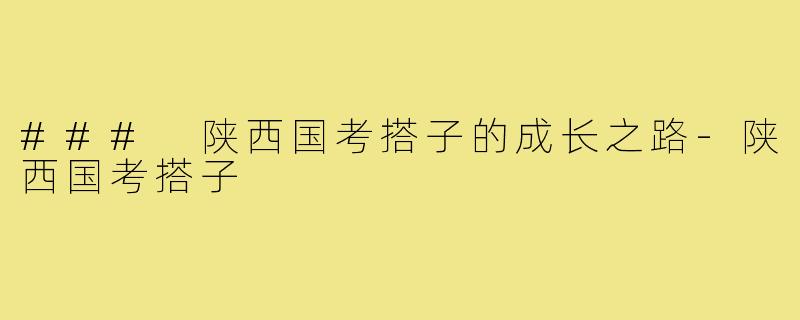 ### 陕西国考搭子的成长之路-陕西国考搭子