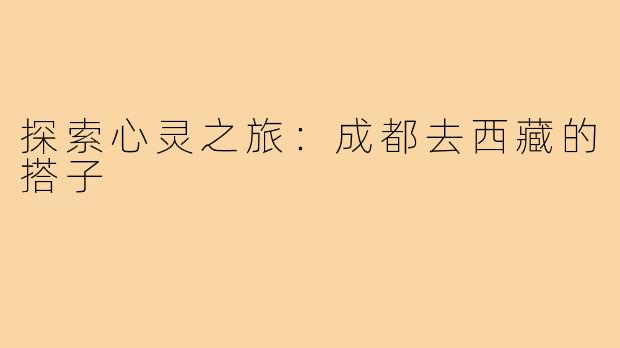 探索心灵之旅：成都去西藏的搭子