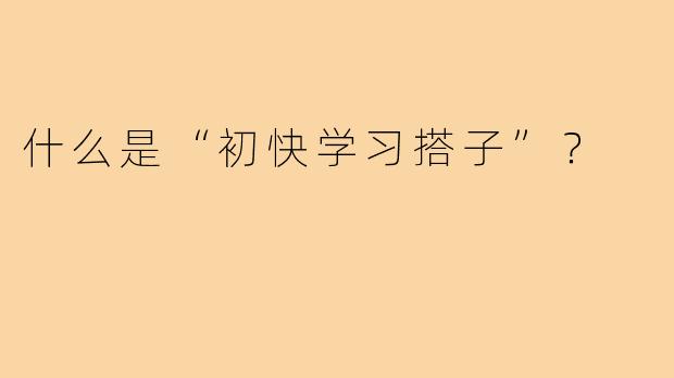 什么是“初快学习搭子”？  