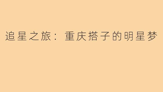 追星之旅:重庆搭子的明星梦