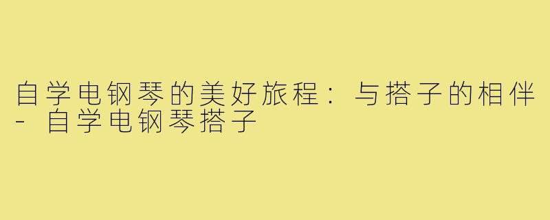 自学电钢琴的美好旅程:与搭子的相伴-自学电钢琴搭子