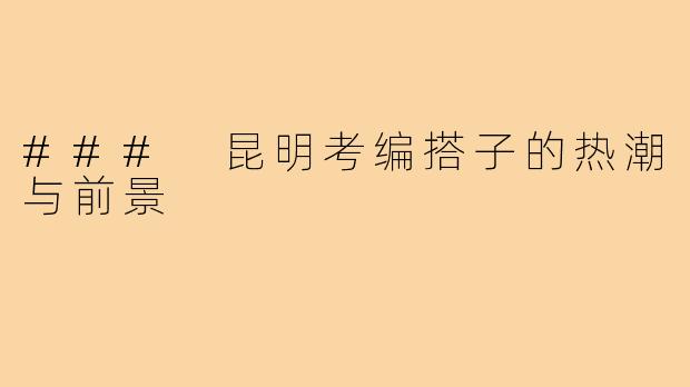 ### 昆明考编搭子的热潮与前景