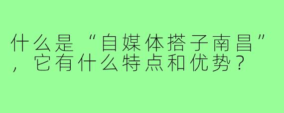 什么是“自媒体搭子南昌”，它有什么特点和优势？