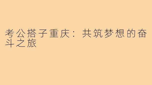 考公搭子重庆：共筑梦想的奋斗之旅