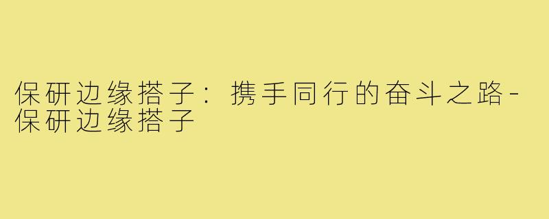 保研边缘搭子:携手同行的奋斗之路-保研边缘搭子