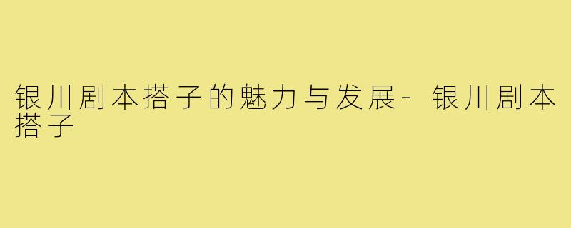 银川剧本搭子的魅力与发展-银川剧本搭子