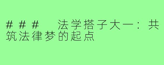 ### 法学搭子大一:共筑法律梦的起点