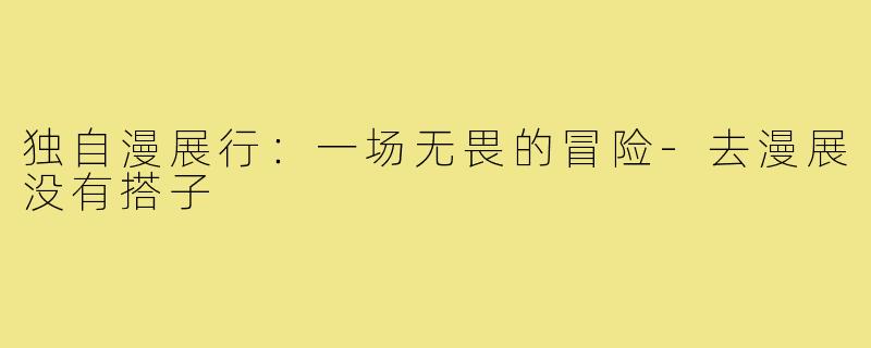 独自漫展行：一场无畏的冒险-去漫展没有搭子