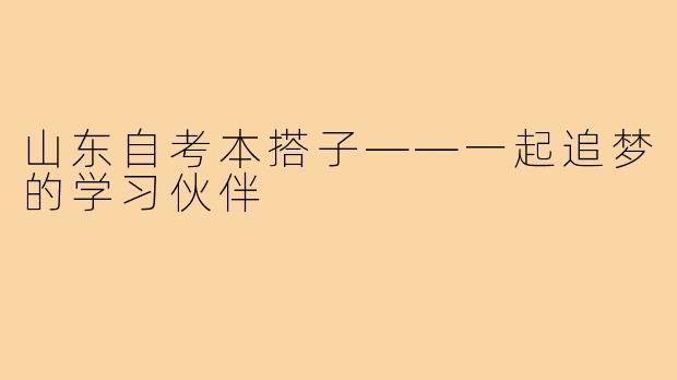 山东自考本搭子——一起追梦的学习伙伴