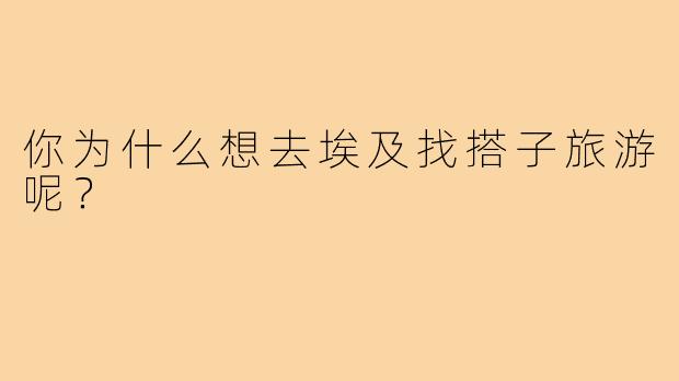 你为什么想去埃及找搭子旅游呢?
