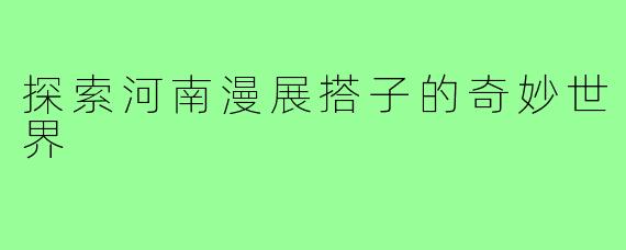探索河南漫展搭子的奇妙世界