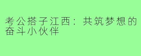 考公搭子江西:共筑梦想的奋斗小伙伴