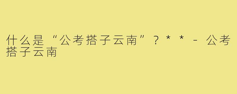 什么是“公考搭子云南”？**