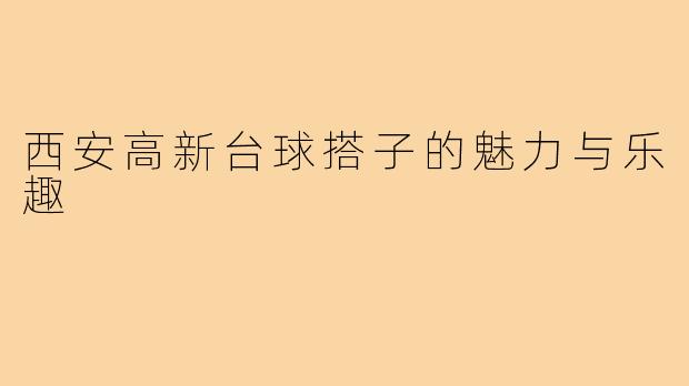西安高新台球搭子的魅力与乐趣