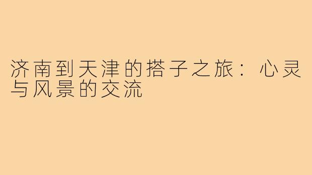 济南到天津的搭子之旅:心灵与风景的交流