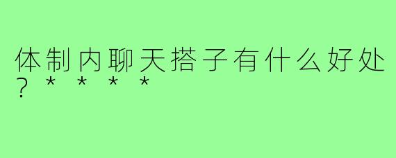 体制内聊天搭子有什么好处？****